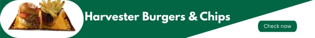Banner image of harvester menu uk represent  Harvester Burgers & Chips