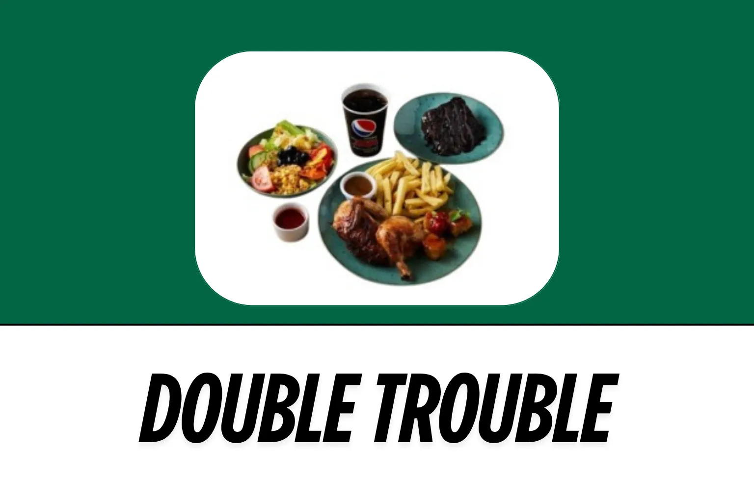 Image of Meal Deals and Combos Menu item Double Trouble at Harvester Menu UK