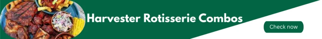 Banner Image of harvester menu uk represent Harvester Rotisserie Combos