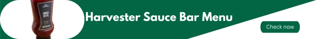 Banner Image of harvester menu UK represent  Harvester Sauce Bar Menu