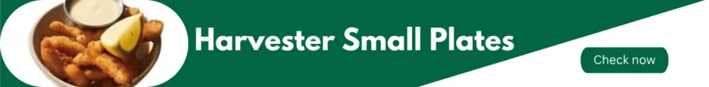 Banner image of Harvester menu UK represent  Harvester Small Plates