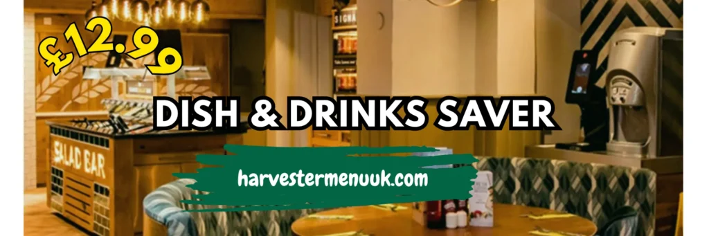 Home Page Gallery Image Shows Dish and Drinks Saver with Price in Harvester UK