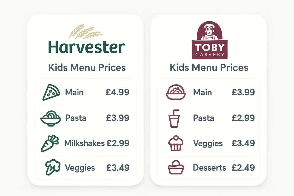 Harvester vs Toby Carvery Harvester Kids Menu Overview & Pricing