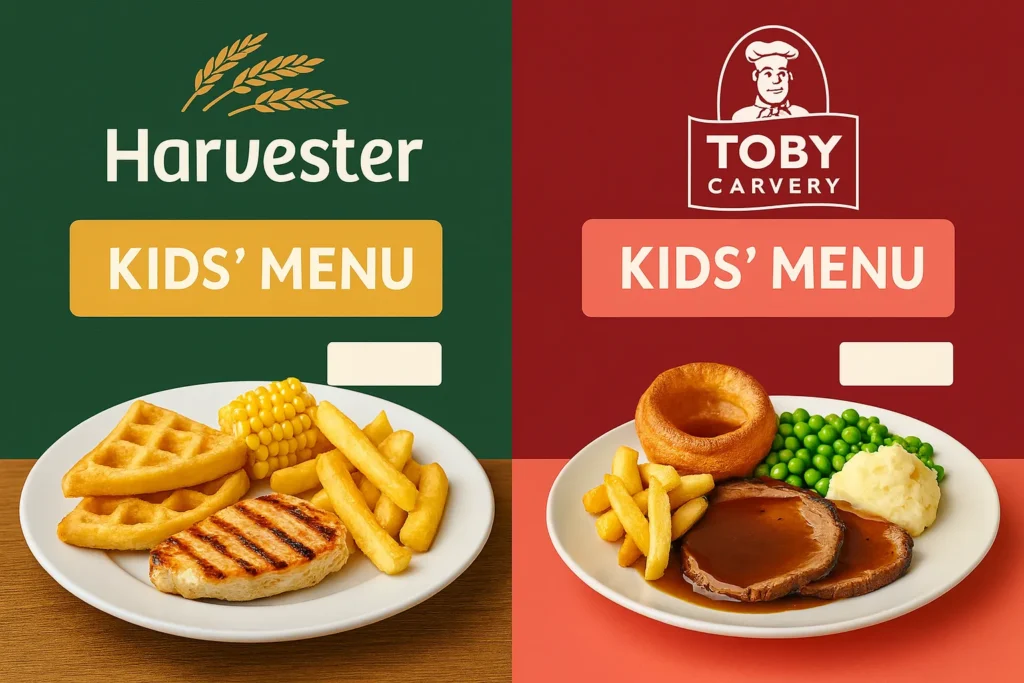 Toby Carvery Kids Menu Overview & Pricing image shows dishes