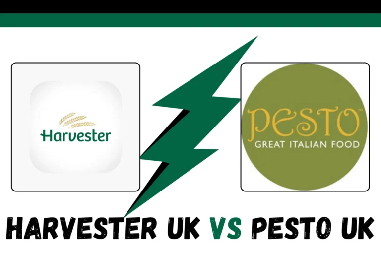 A Comparison Image of Harvester Menu UK vs Pesto Menu UK (2026)